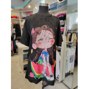 Ženska majica P6042-črna