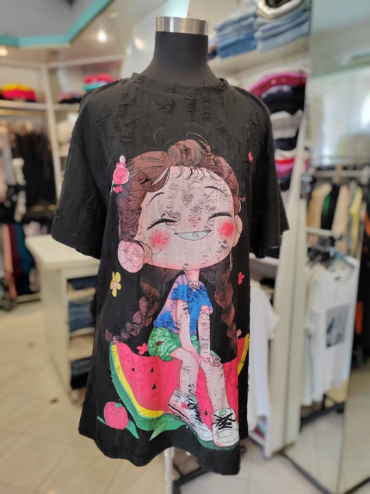 Ženska majica P6042-črna