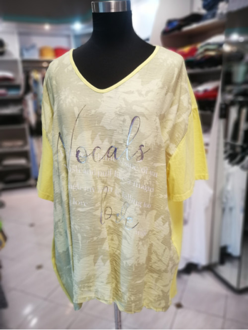 Bombažna majica za močnejše S5186 rumena