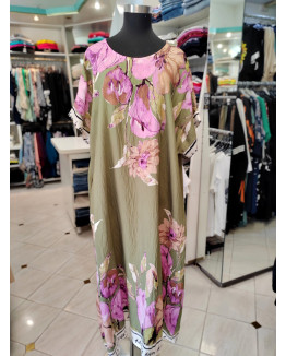 Ženska obleka za močnejše postave P6050 zelena