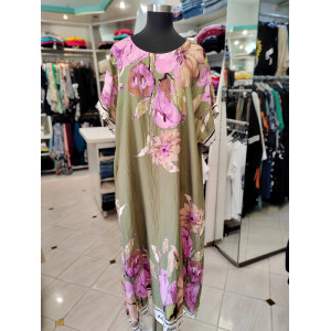 Ženska obleka za močnejše postave P6050 zelena