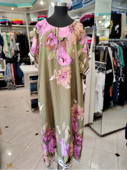 Ženska obleka za močnejše postave P6050 zelena