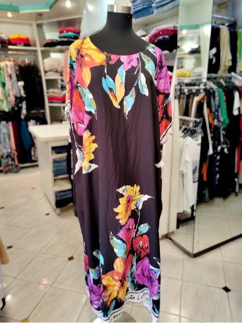 Ženska obleka za močnejše postave P6050 črna