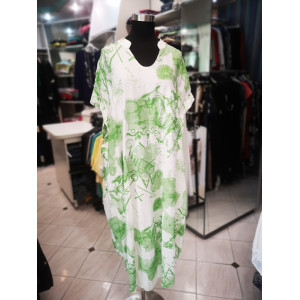 Ženska poletna obleka za močnejše postave S5103 zelena