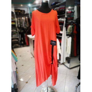 Ženska modna obleka T5064 oranžna