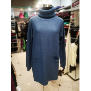 Ženski Dolg puli pulover Z4118 moder