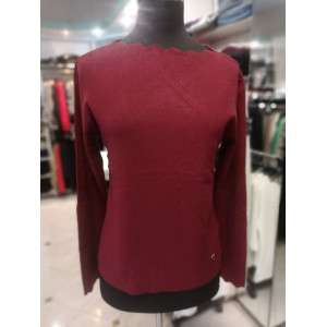 Ženski pulover J5081 bordo rdeč