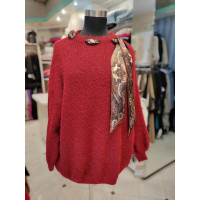 Ženski pulover J6429 rdeč Ženski pulover J6429 rdeč