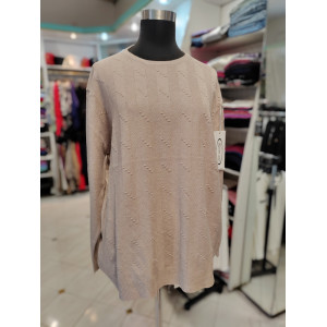 Ženski pulover za močnejše J5127 bež