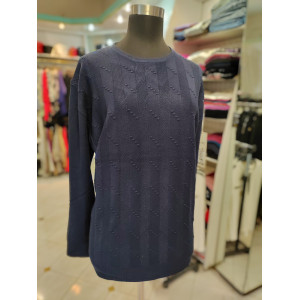 Ženski pulover za močnejše J5127 moder