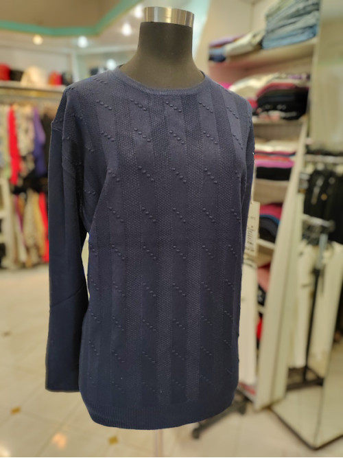 Ženski pulover za močnejše J5127 moder