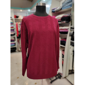 Ženski pulover za močnejše J5127 rdeč