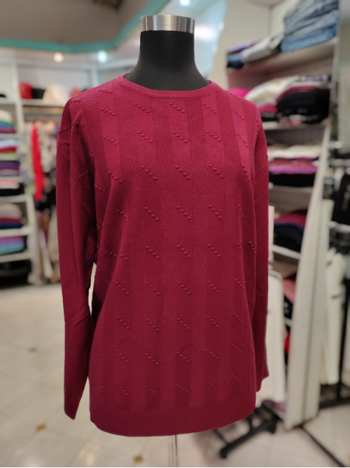 Ženski pulover za močnejše J5127 rdeč