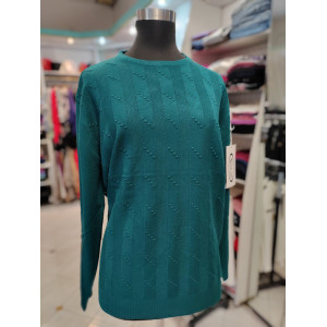 Ženski pulover za močnejše J5127 zelen