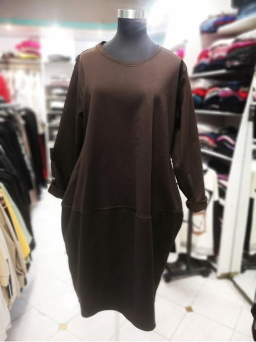 Ženska obleka J5057 rjava