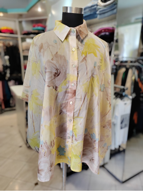 Ženska srajca P6041 rumena