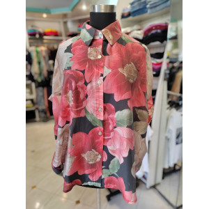 Ženska srajca P6041 rdeča