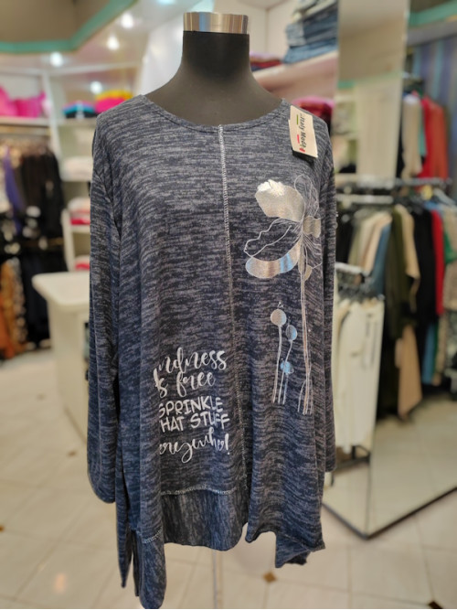 Tunika za močnejše postave J5134 modra