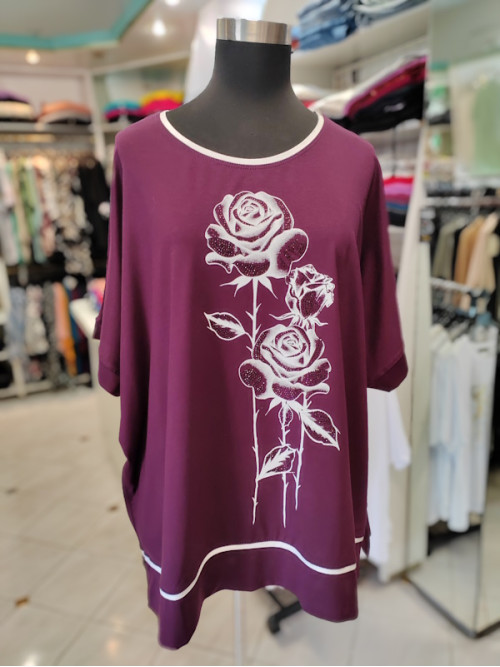 Ženska majica za močnejše postave T6020 vijolična