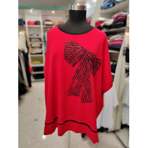 Ženska majica za močnejše postave T6021 rdeča