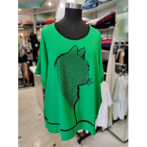 Ženska majica za močnejše postave T6019 zelena