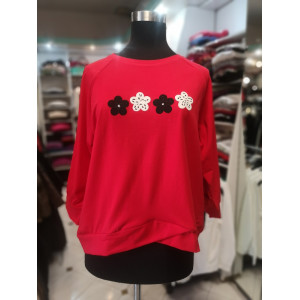 Ženska majica 3-4 rokav T4046 rdeča