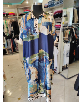 Viskozna obleka P6046 modra