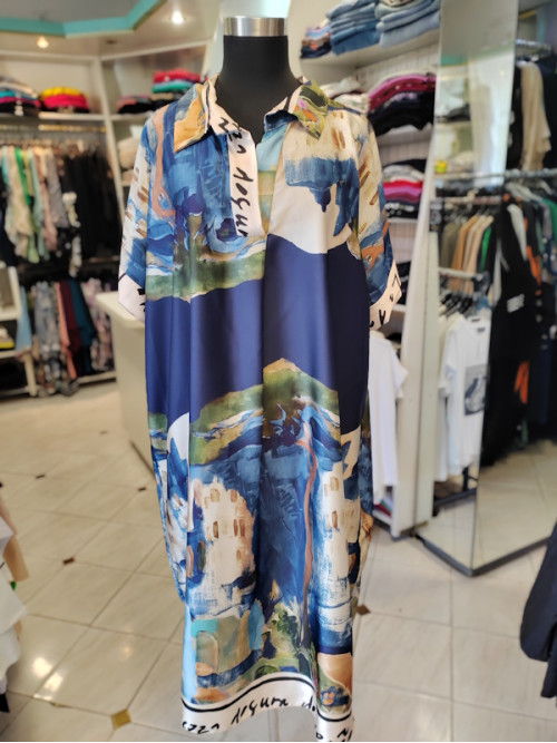 Viskozna obleka P6046 modra