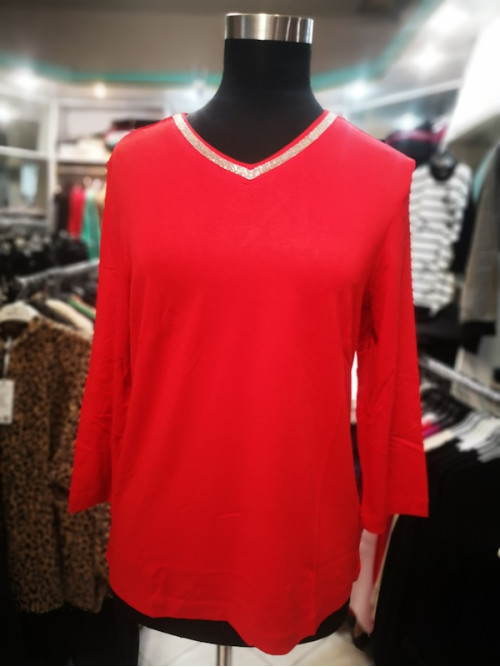 Majica s 3-4 rokavi T4003 rdeča