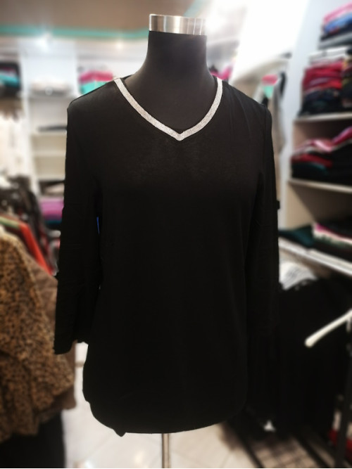 Majica s 3-4 rokavi T4003 črna