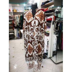 Poletna viskozna obleka S5182 rjava