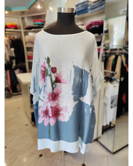 Viskozna tunika P6039 modra