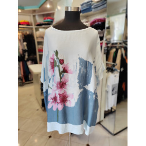 Viskozna tunika P6039 modra