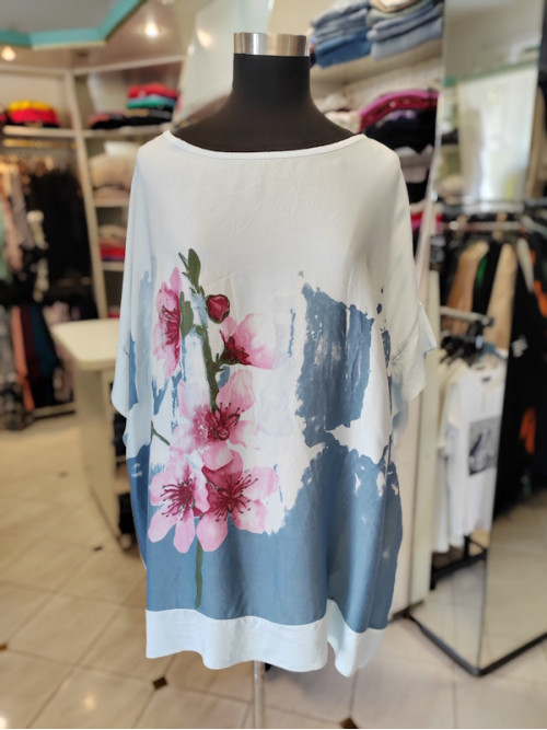 Viskozna tunika P6039 modra