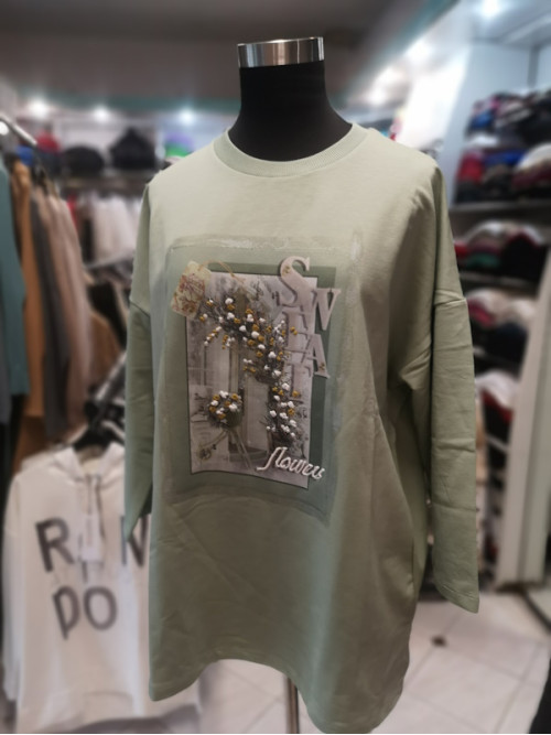 Ženska majica s 3-4 rokavi ES172 zelena