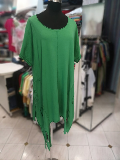 Bombažna tunika za močnejše postave SN169 zelena