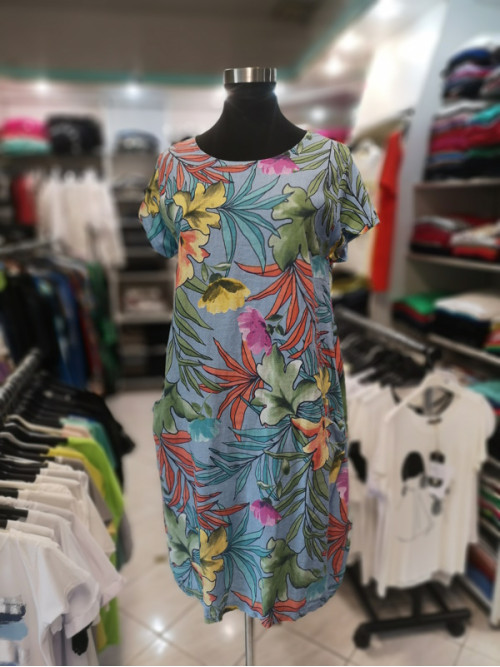 Ženska obleka M423 svetlo modra