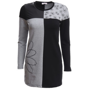 Tunika Julija Rosa črno siva