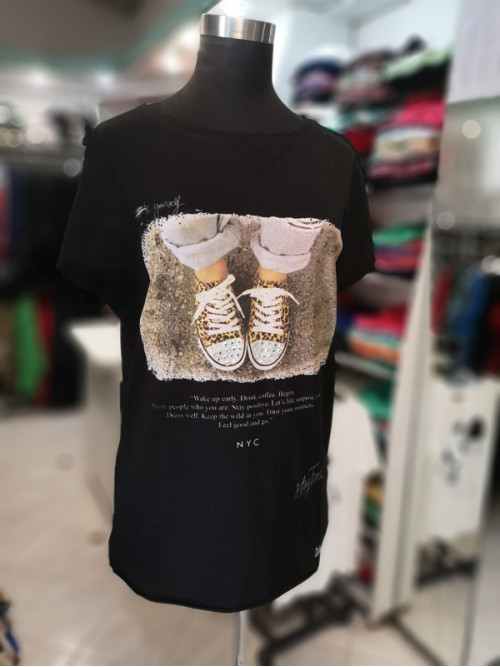Majica s kratkimi rokavi AN5013 črna Majica s kratkimi rokavi AN5013 črna