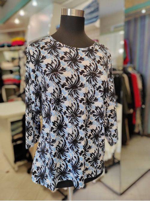 Ženska majica s 3-4 rokavi P6002 modra