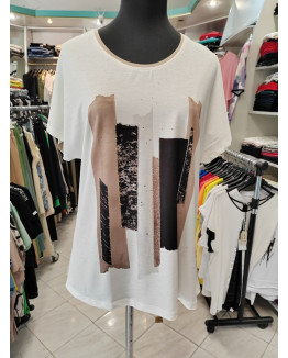 Modna ženska majica T6009 - bež