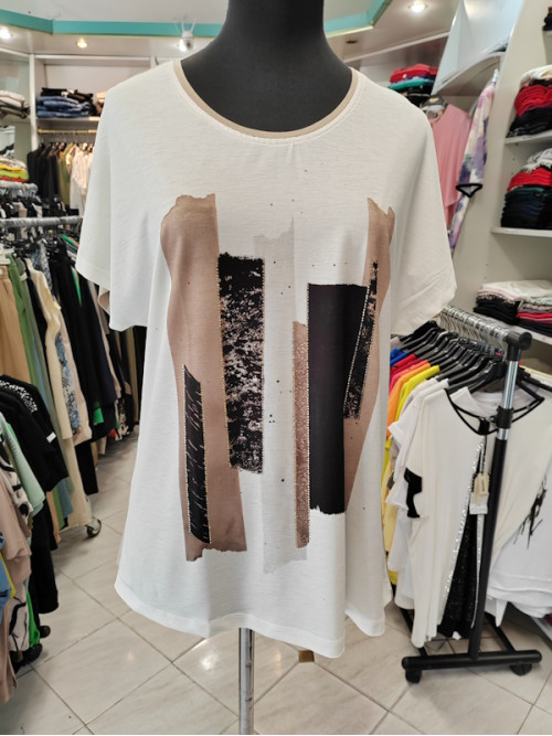 Modna ženska majica T6009 - bež