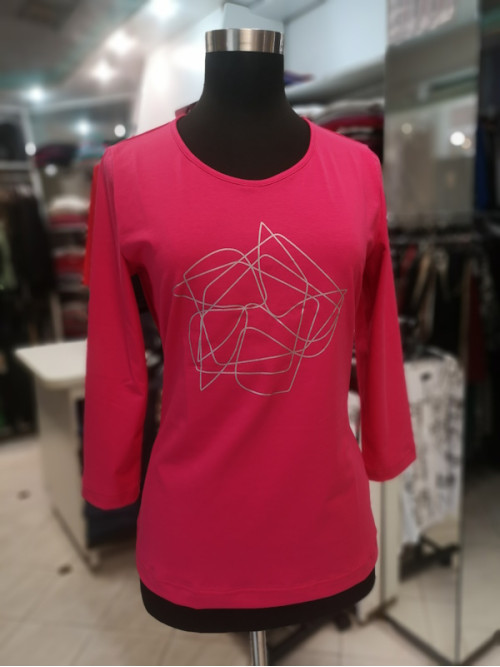 Ženska majica s 3-4 rokavi SIA1 roza (do velikosti 54)