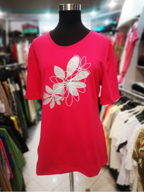 Ženska majica za močnejše postave SIA roza