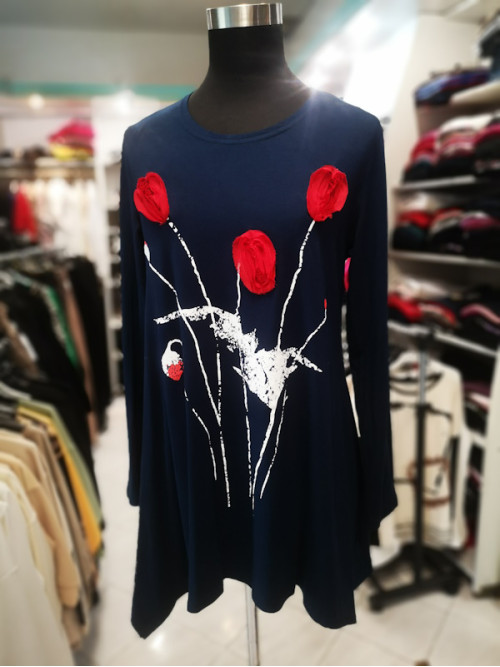 Tunika za močnejše postave J5030 modra