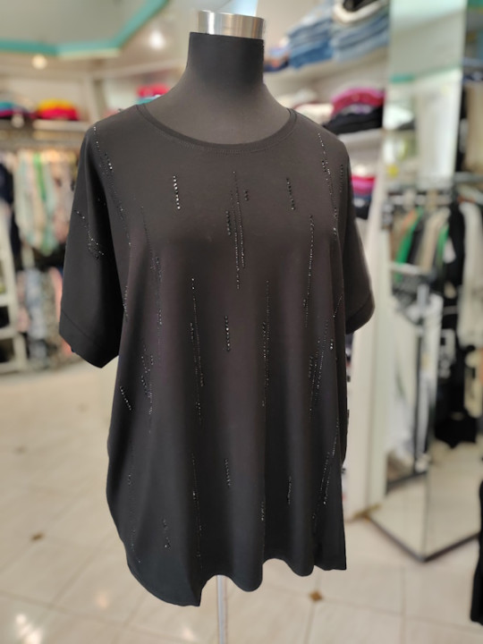 Modna ženska majica T6062 črna